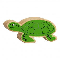 Tortue bois naturel peint