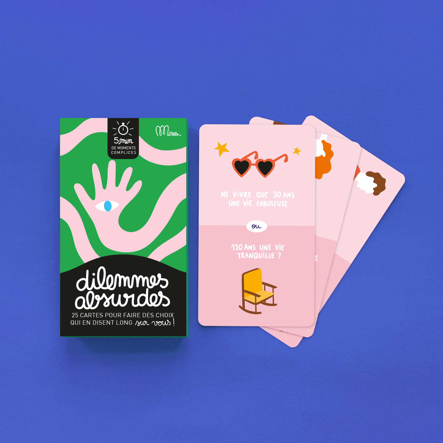 - Cartes des dilemmes absurdes - 25 cartes pour faire des choix absurdes avec :