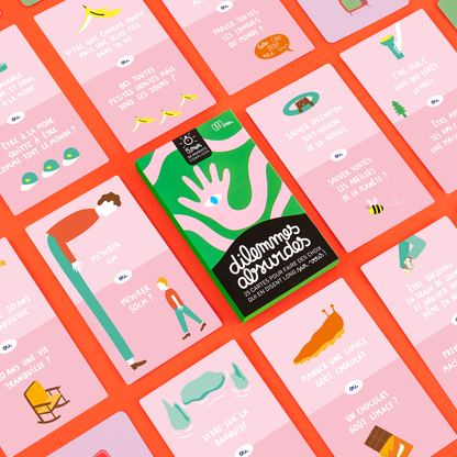 - Cartes des dilemmes absurdes - 25 cartes pour faire des choix absurdes avec :