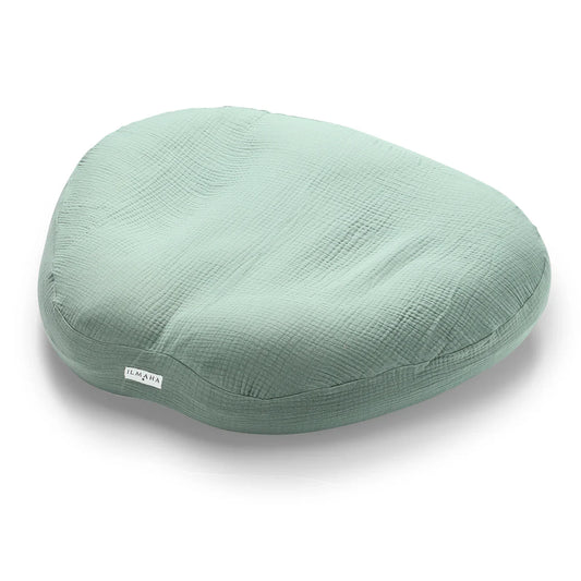 Housse Relax pour coussin d'allaitement jumeaux en mousseline | Vert ancien