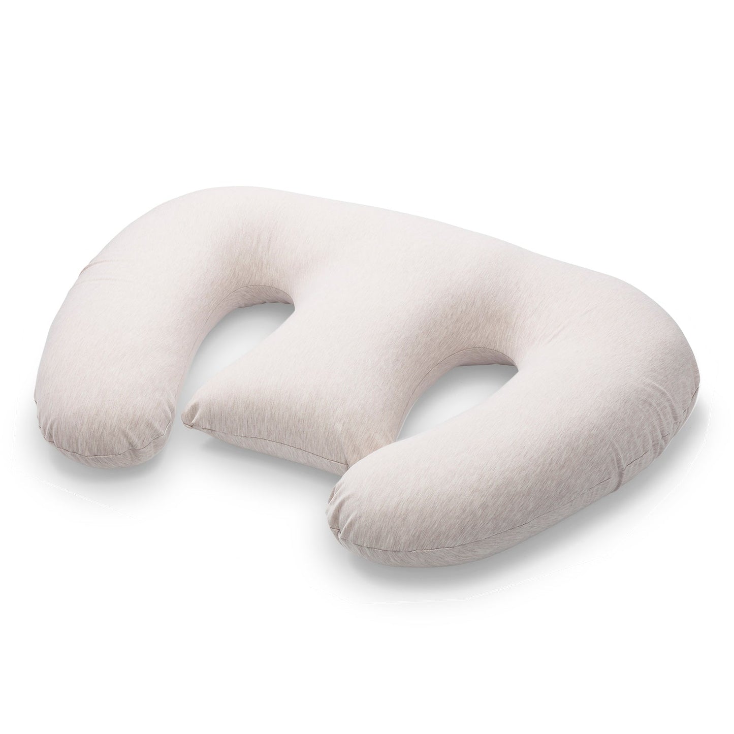 Coussin d’allaitement double en molleton doux | Beige chiné