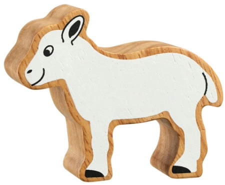 Agneau bois naturel peint